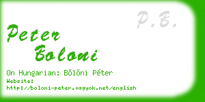 peter boloni business card