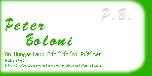 peter boloni business card